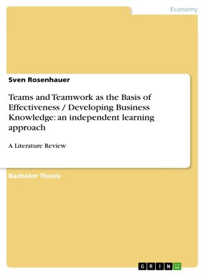 cover image of Teams and Teamwork as the Basis of Effectiveness / Developing Business Knowledge